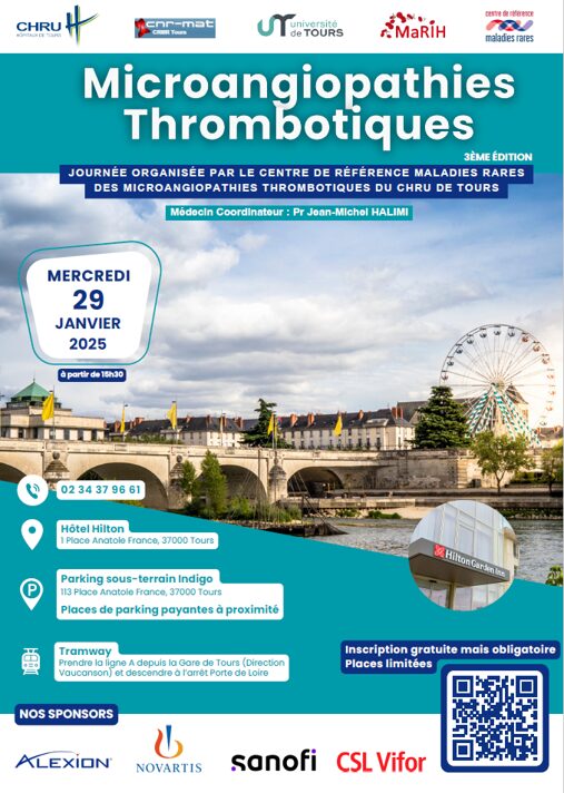 3ème édition Journée organisée par le Centre de Référence Maladies Rares des Microangiopathies Thrombotiques