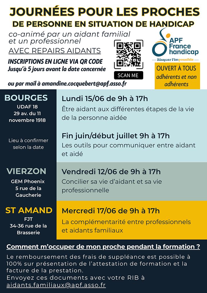 Journées gratuites pour les proches aidants du département du Cher – Juin 2026