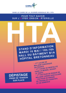 mardi 16 mai, les professionnels du CHRU se mobilisent et proposent au public un stand sur l’hypertension artérielle