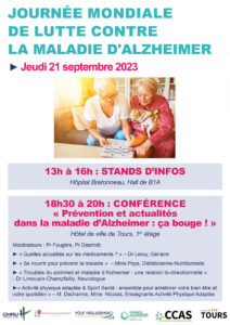 Journée mondiale de lutte contre la maladie d'Alzheimer le 21/09 à Tours