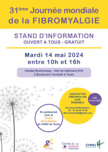 Stand d’information sur la fibromyalgie le 14 mai dans le hall du bâtiment B1A – Hôpital Bretonneau