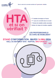 Dans le cadre de la Journée mondiale de l’hypertension artérielle (HTA), les professionnels du CHRU organisent un stand d’information