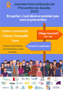 Samedi 13 septembre 2025 : Journée de prévention du suicide à tours