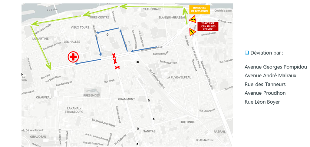 Plan de déviations Clocheville