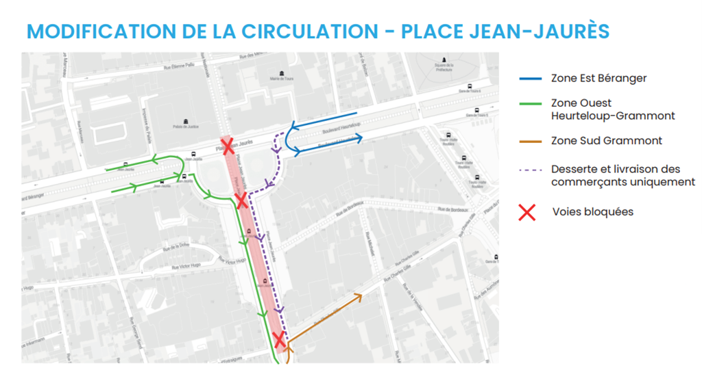 Modification de la circulation place Jean Jaurès